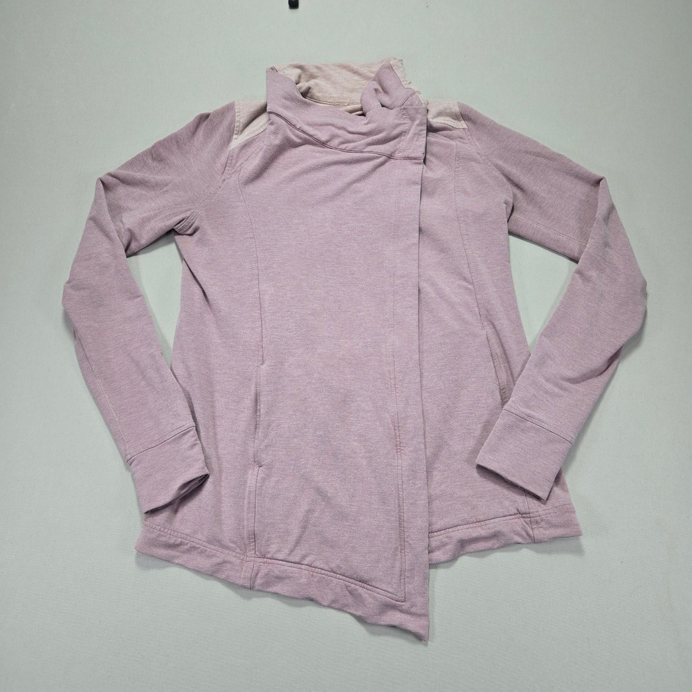 Lululemon Athletica Lavender Asymmetrical Wrap Jacket Thumbholes Womens Size 6